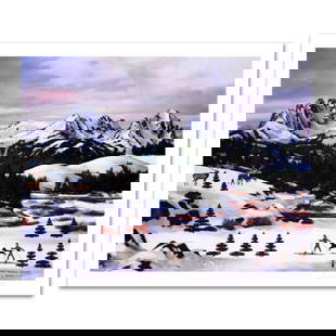 Jane Wooster Scott, "Sawtooth Mountain Splendor" Hand Signed Limited Edition Lithograph with Letter: Cozy, down-home images of a bygone era when life was simpler - this is the feeling captured in the creations of one of the world's most recognized artists. "Sawtooth Mountain Splendor" is a limited