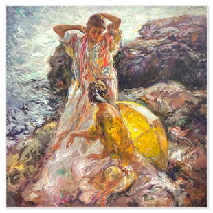 Royo, "Calla En Mallorca" Limited Edition Printer's Proof on Clay-Board (34" x 34"), Numbered and: Calla En Mallorca is a limited edition printer's proof on clay-board by Royo, numbered and hand signed by the artist. Includes Letter of Authenticity. Measures approx. 34" x 34" (image). Reference#: 5