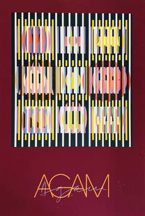 Yaacov Agam- Original silkscreen on paper: Artist: Yaacov Agam. Medium: Original silkscreen on paper. Size: 40" x 30". Reference#: 28286.