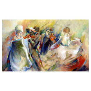 Lena Sotskova, "Carnival" Hand Signed, Artist Embellished Limited Edition Giclee on Canvas with COA.: Carnival is an artist embellished limited edition giclee on canvas. This piece is numbered and hand-signed by the artist and accompanied by a Certificate of Authenticity. Measures approximately 24" x