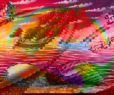 Eugene Poliarush- Original Oil on Canvas "Rainbow": Artist: Eugene Poliarush. Medium: Original Oil on Canvas. Title: Rainbow. Size: 20" x 24". Signature: Hand Signed by the artist. Certificate of Authenticity: From the publisher. Reference#: 20608.