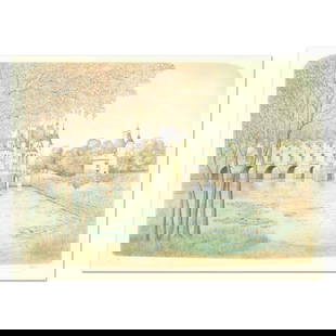 Rolf Rafflewski, "Chateau VI" Limited Edition Lithograph, Numbered and Hand Signed.: Chateau VI is a limited edition lithograph on paper by Rolf Rafflewski, numbered and hand signed by the artist! Measures approx. 29.5" x 21" (border). 27" x 19" (image). Reference#: 53207.