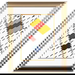 Alexander Calder- Lithograph "DLM156 - DAMIER": Artist: Alexander Calder. Medium: Lithograph. Title: DLM156 - DAMIER. Size: 15" x 11". Measures approx. 23" x 19" (framed). Certificate of Authenticity: Is included. Reference#: 45371.