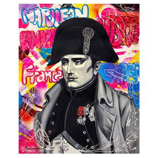 Nastya Rovenskaya- Original Oil on Canvas "Napoleon": Artist: Nastya Rovenskaya. Medium: Original Oil on Canvas. Title: Napoleon. Size: 30" x 24". Signature: Hand signed by the artist. Certificate of Authenticity: From the publisher. Reference#: 35446.