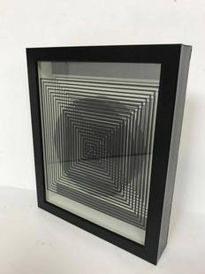 Victor Vasarely- 3D Wall Sculpture/object "Cinetiques": Artist: Victor Vasarely. Medium: 3D Wall Sculpture/object. Title: Cinetiques. Size: 11" x 10". Measures approx. 13" x 11" (framed). Certificate of Authenticity: Is included. Additional: Measures 11x13