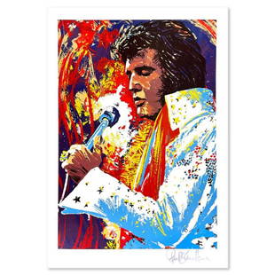 Paul Blaine Henrie (1932-1999), "Elvis" Limited Edition Serigraph, Numbered and Hand Signed and: Elvis is a limited edition serigraph on paper by Paul Blaine Henrie (1932-1999), numbered and hand signed by the artist. Includes Letter of Authenticity. Measures approx. 20" x 26" (border); 14" x 20"