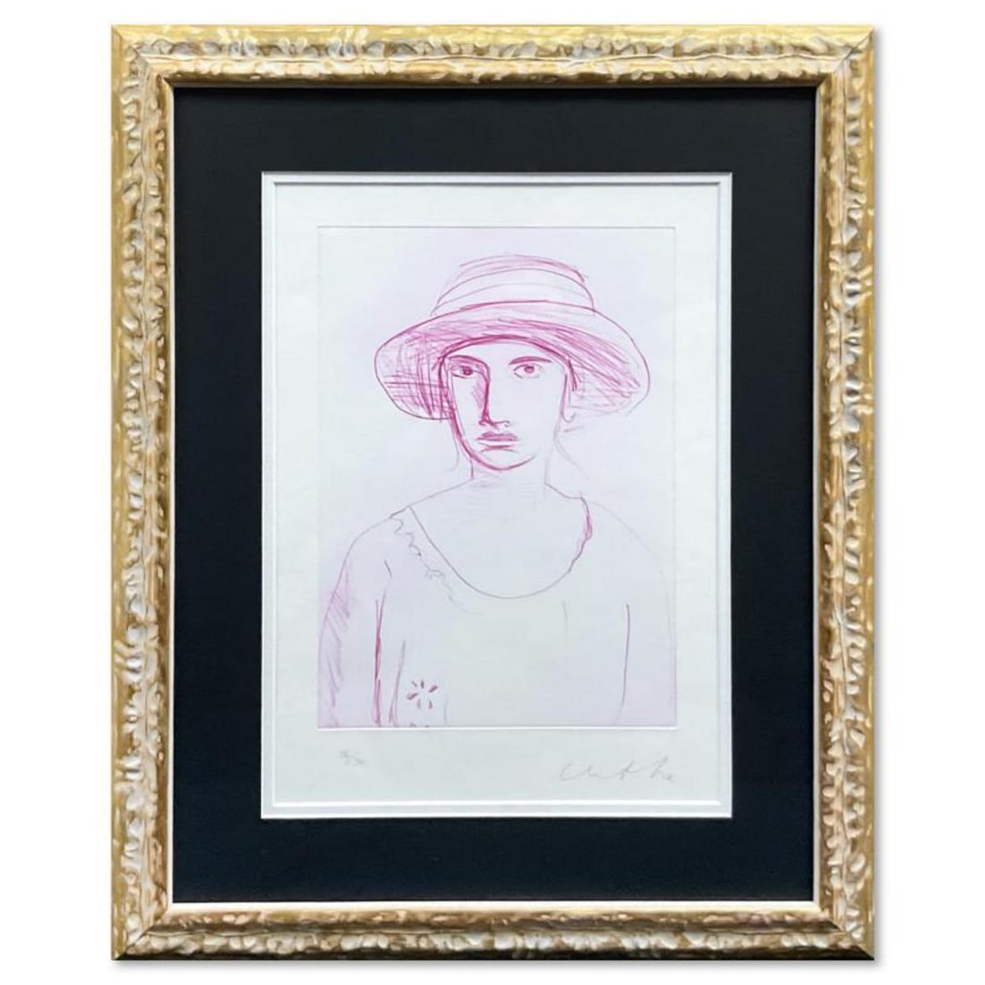 Chantal Joffe, "Anna Freud" Framed SOLD OUT Limited Edition Photopolymer Etching, Numbered 26/30 and: Anna Freud is a SOLD OUT limited edition photopolymer etching on Somerset Satin paper by Chantal Joffe, numbered 26/30 and hand signed by the artist. This piece comes custom framed. Includes Letter of