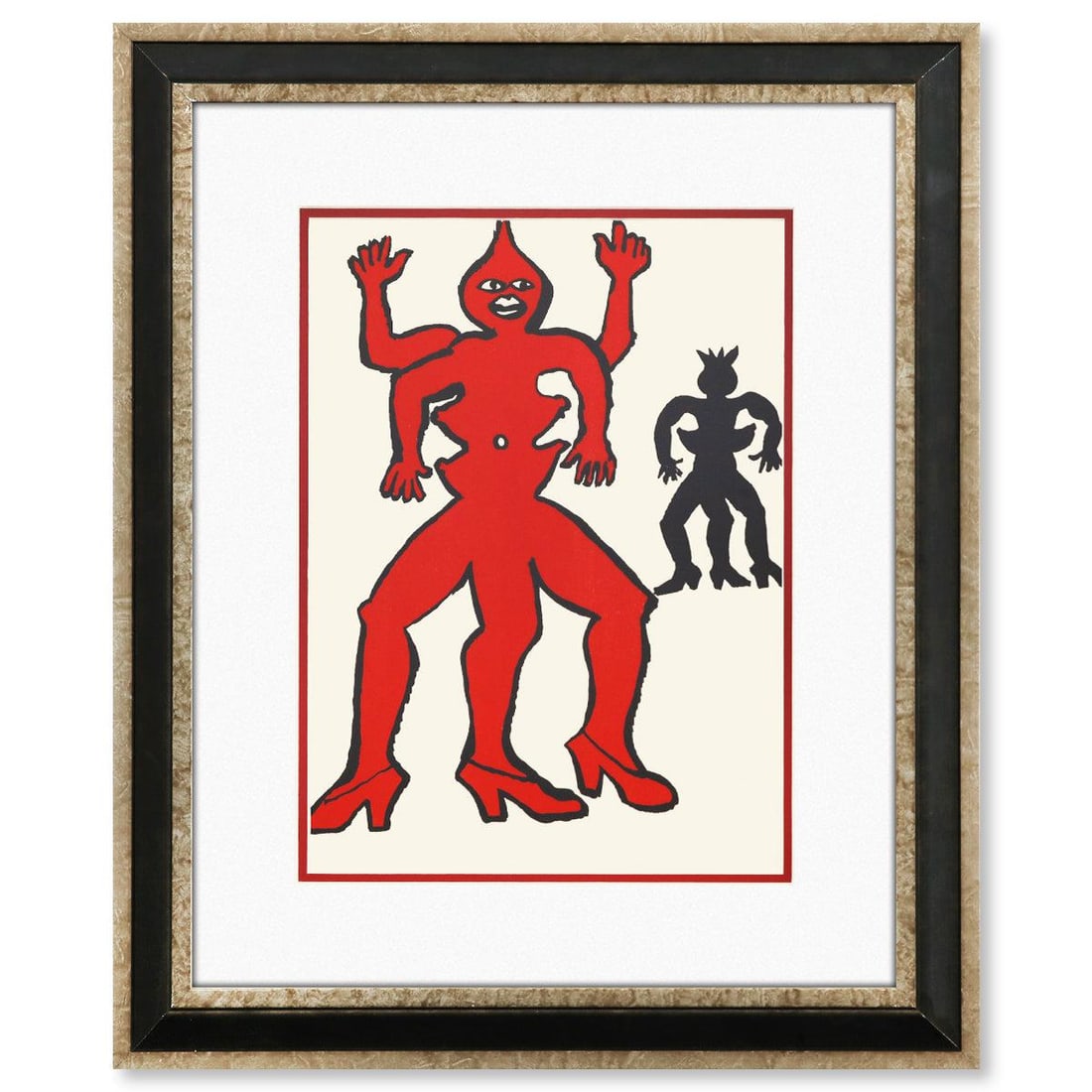 Alexander Calder- Lithograph "DLM212 - UNE FAMILLE DE LÀ-BAS II": Artist: Alexander Calder. Medium: Lithograph. Title: DLM212 - UNE FAMILLE DE LÀ-BAS II. Size: 15" x 11". Measures approx. 23" x 19" (framed). Certificate of Authenticity: Is included. Reference#: 454