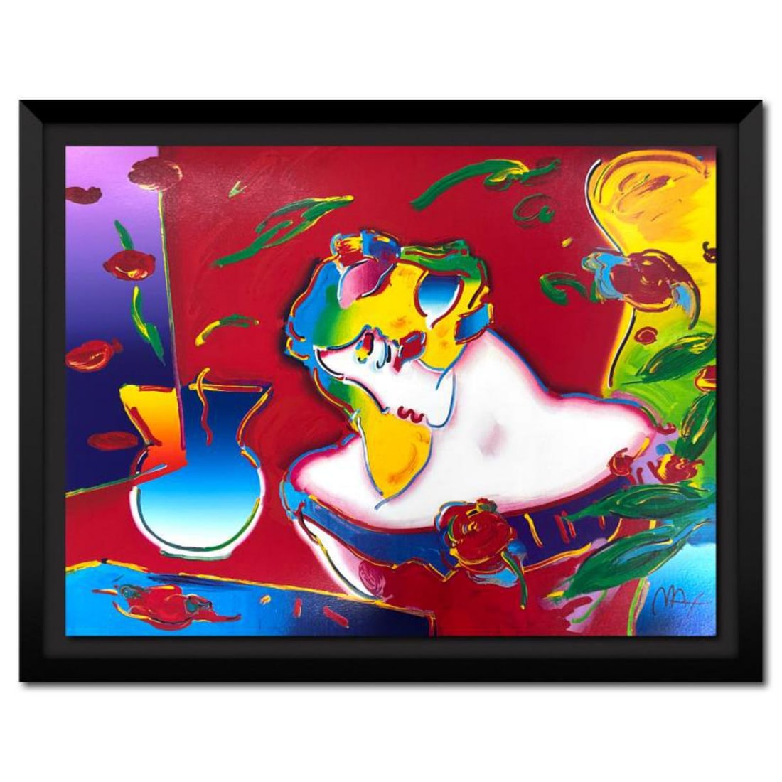 Peter Max, "Blushing Beauty" Framed Limited Edition Lithograph, Numbered and Hand Signed with (1 of 2)