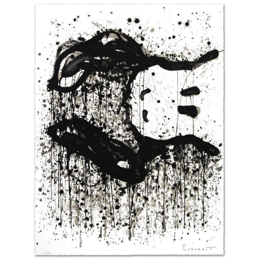 Watchdog 9 O'Clock Limited Edition Hand Pulled Original Lithograph by Renowned Charles Schulz: Watchdog 9 O'Clock is a limited edition hand pulled original lithograph on museum quality deckle-edge paper, numbered and hand signed by Tom Everhart. This is one of the final Everhart editions to be