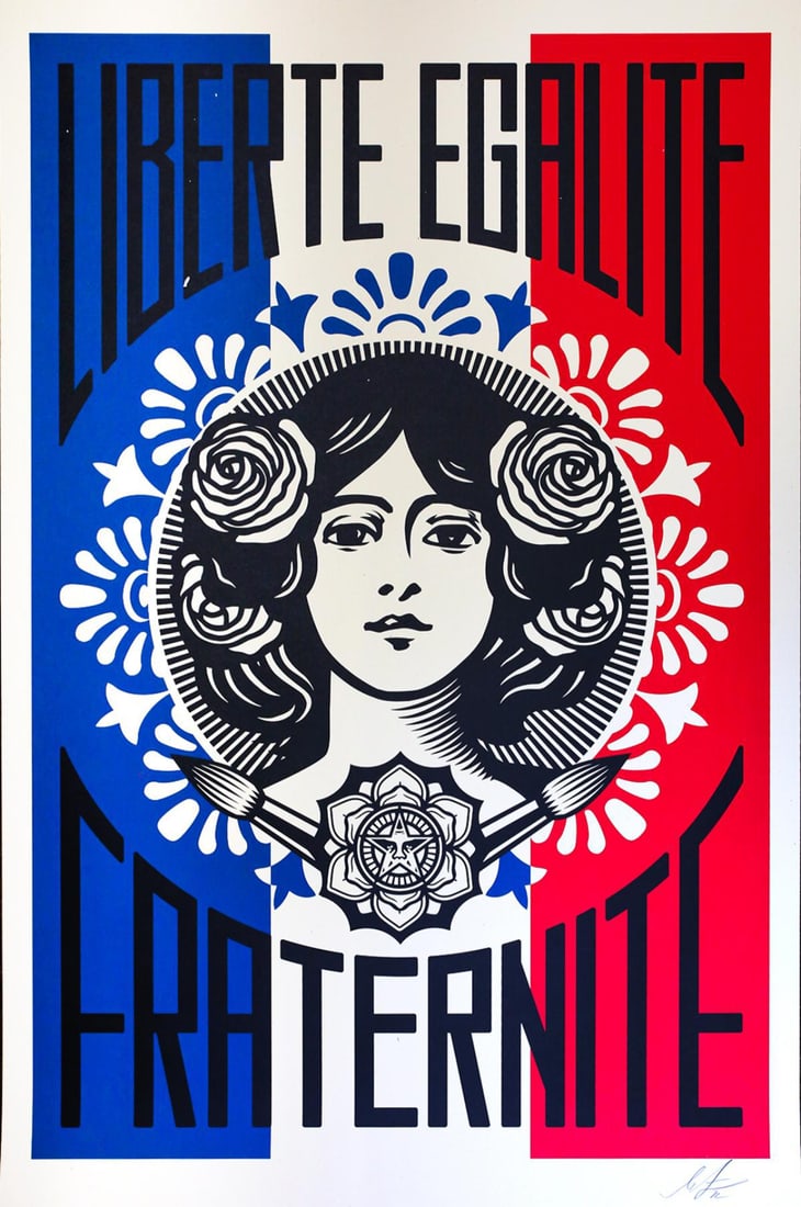 Shepard Fairey- Offset Lithograph "LIBERTÉ EGALITÉ FRATERNITÉ" (1 of 1)