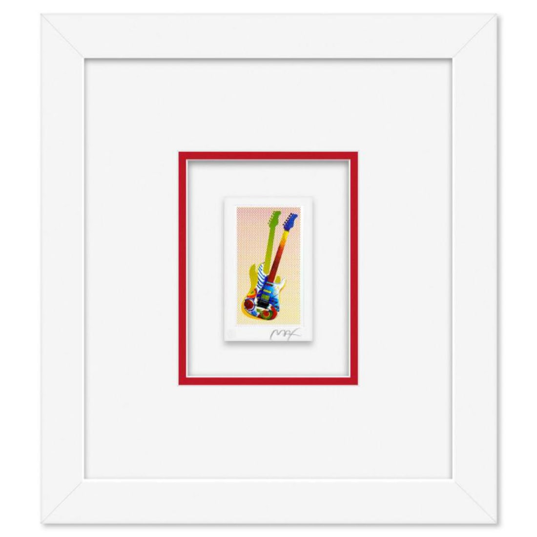Peter Max, "R & R Guitar I" Framed Limited Edition Lithograph, Numbered and Hand Signed with (1 of 2)