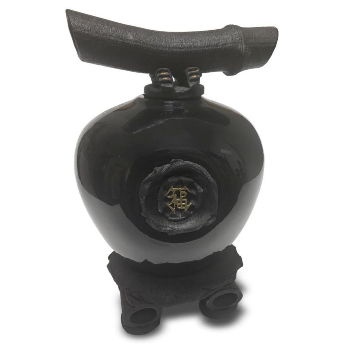 Matthew Lovein, "Wish Keeper" Original Raku Ceramic Sculpture, Hand Signed with Letter of (1 of 3)