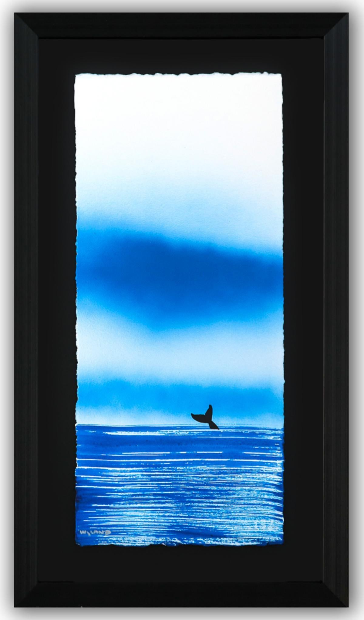 Wyland- Original Watercolor Painting on Deckle Edge Paper "Fluke" (1 of 3)