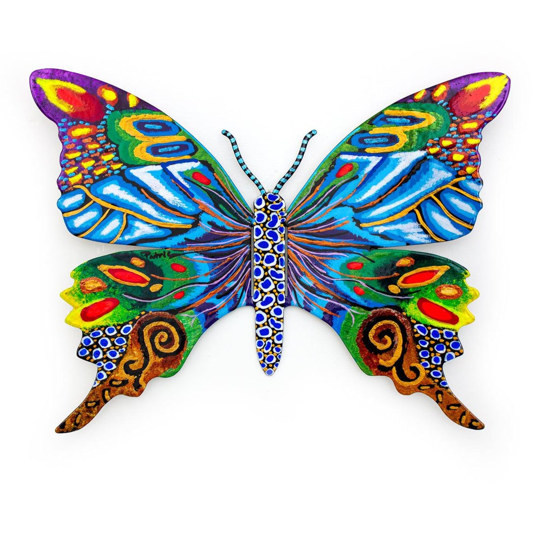 Patricia Govezensky- Original Painting on Cutout Steel "Butterfly": Artist: Patricia Govezensky. Medium: Original Painting on Cutout Steel. Title: Butterfly. Size: 8.5" x 11.5". Signature: Hand Signed by the artist. Certificate of Authenticity: From the publisher. Ref