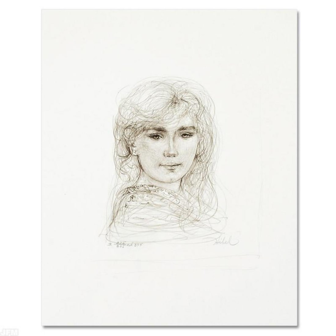 Inga Limited Edition Lithograph by Edna Hibel, Numbered and Hand Signed with Certificate of (1 of 2)