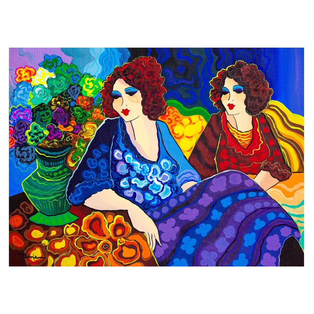 Patricia Govezensky- Original Acrylic on Canvas "Park Garden Cafe" (1 of 2)