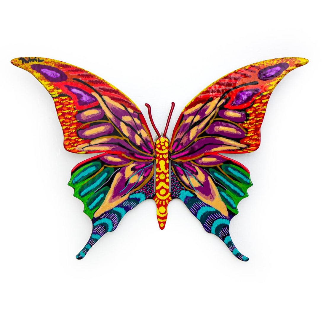 Patricia Govezensky- Original Painting on Cutout Steel "Butterfly": Artist: Patricia Govezensky. Medium: Original Painting on Cutout Steel. Title: Butterfly. Size: 5" x 8". Signature: Hand Signed by the artist. Certificate of Authenticity: From the publisher. Referenc