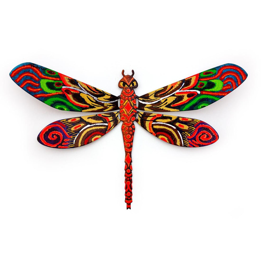 Patricia Govezensky- Original Painting on Cutout Steel "Dragonfly": Artist: Patricia Govezensky. Medium: Original Painting on Cutout Steel. Title: Dragonfly. Size: 7.5" x 12". Signature: Hand signed by the artist. Certificate of Authenticity: From the publisher. Refer