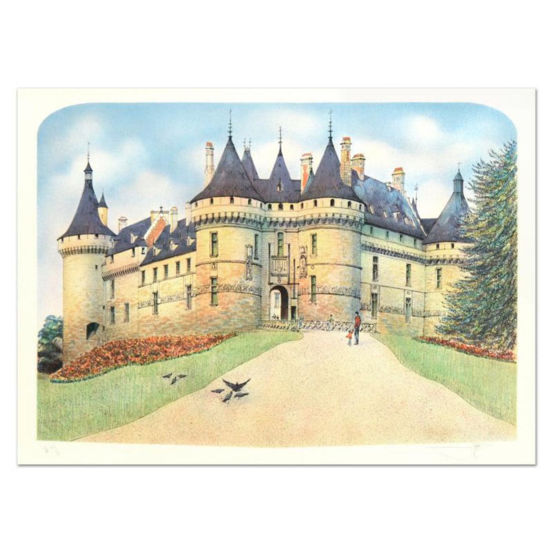 Rolf Rafflewski, "Chateau de Chaumont" Limited Edition Lithograph, Numbered and Hand Signed. (1 of 1)