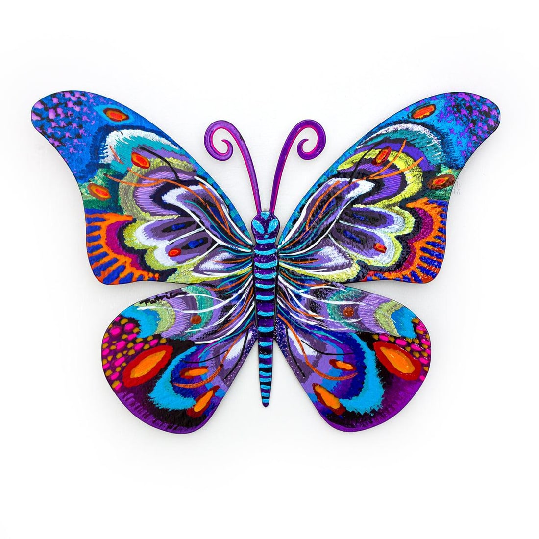 Patricia Govezensky- Original Painting on Cutout Steel "Butterfly": Artist: Patricia Govezensky. Medium: Original Painting on Cutout Steel. Title: Butterfly. Size: 8.5" x 12". Signature: Hand Signed by the artist. Certificate of Authenticity: From the publisher. Refer