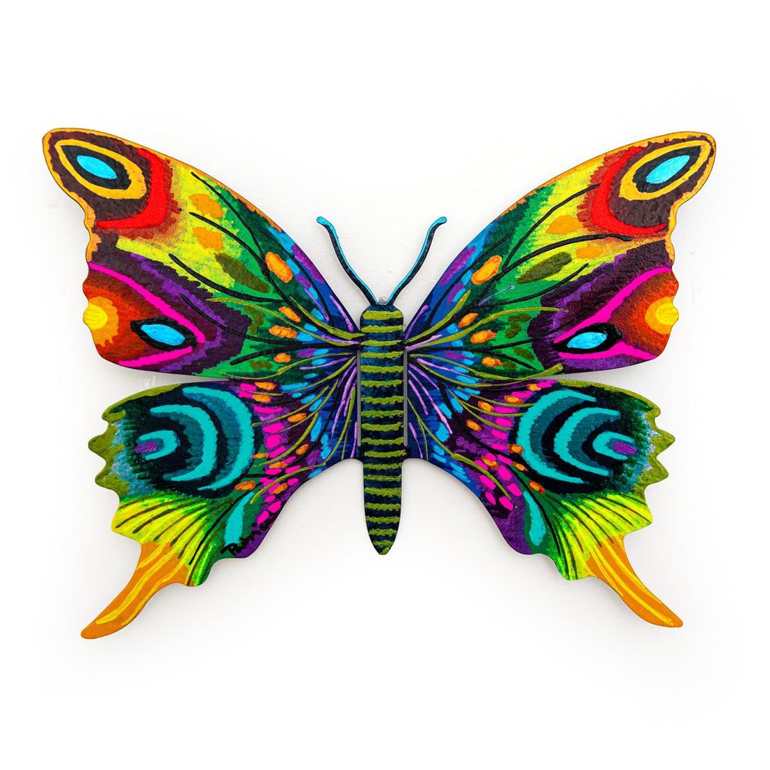 Patricia Govezensky- Original Painting on Cutout Steel "Butterfly": Artist: Patricia Govezensky. Medium: Original Painting on Cutout Steel. Title: Butterfly. Size: 8.5" x 11.5". Signature: Hand signed by the artist. Certificate of Authenticity: From the publisher. Ref