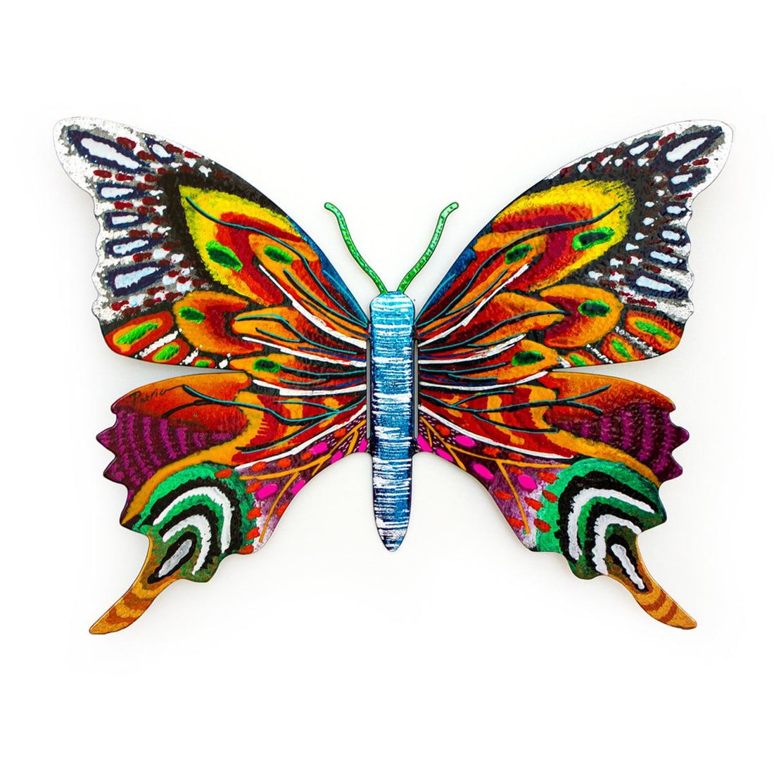Patricia Govezensky- Original Painting on Cutout Steel "Butterfly": Artist: Patricia Govezensky. Medium: Original Painting on Cutout Steel. Title: Butterfly. Size: 8.5" x 11.5". Signature: Hand Signed by the artist. Certificate of Authenticity: From the publisher. Ref