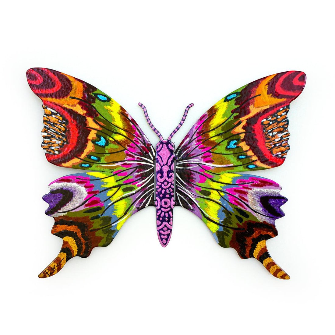 Patricia Govezensky- Original Painting on Cutout Steel "Butterfly": Artist: Patricia Govezensky. Medium: Original Painting on Cutout Steel. Title: Butterfly. Size: 8.5" x 11.5". Signature: Hand Signed by the artist. Certificate of Authenticity: From the publisher. Ref