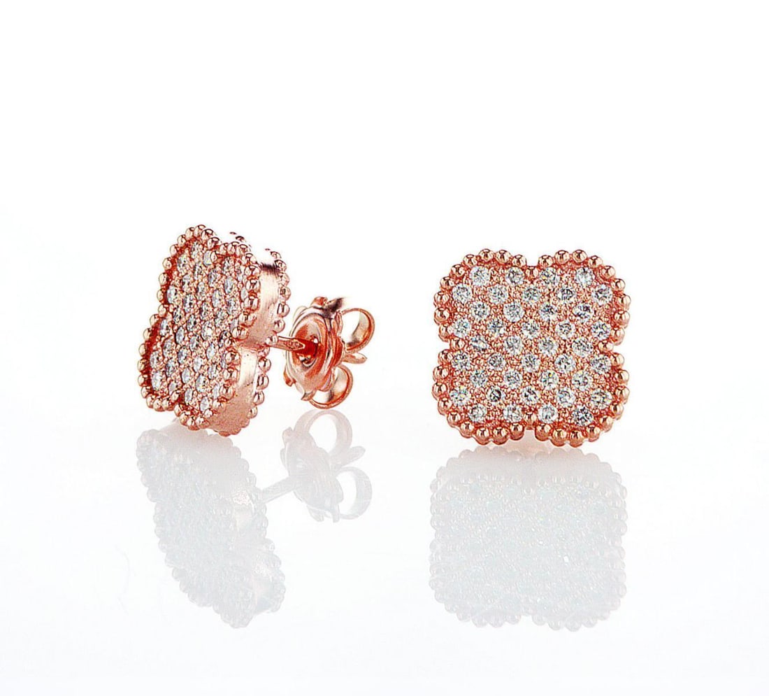 14kt Rose Gold 0.88ctw Diamond Earrings (1 of 2)
