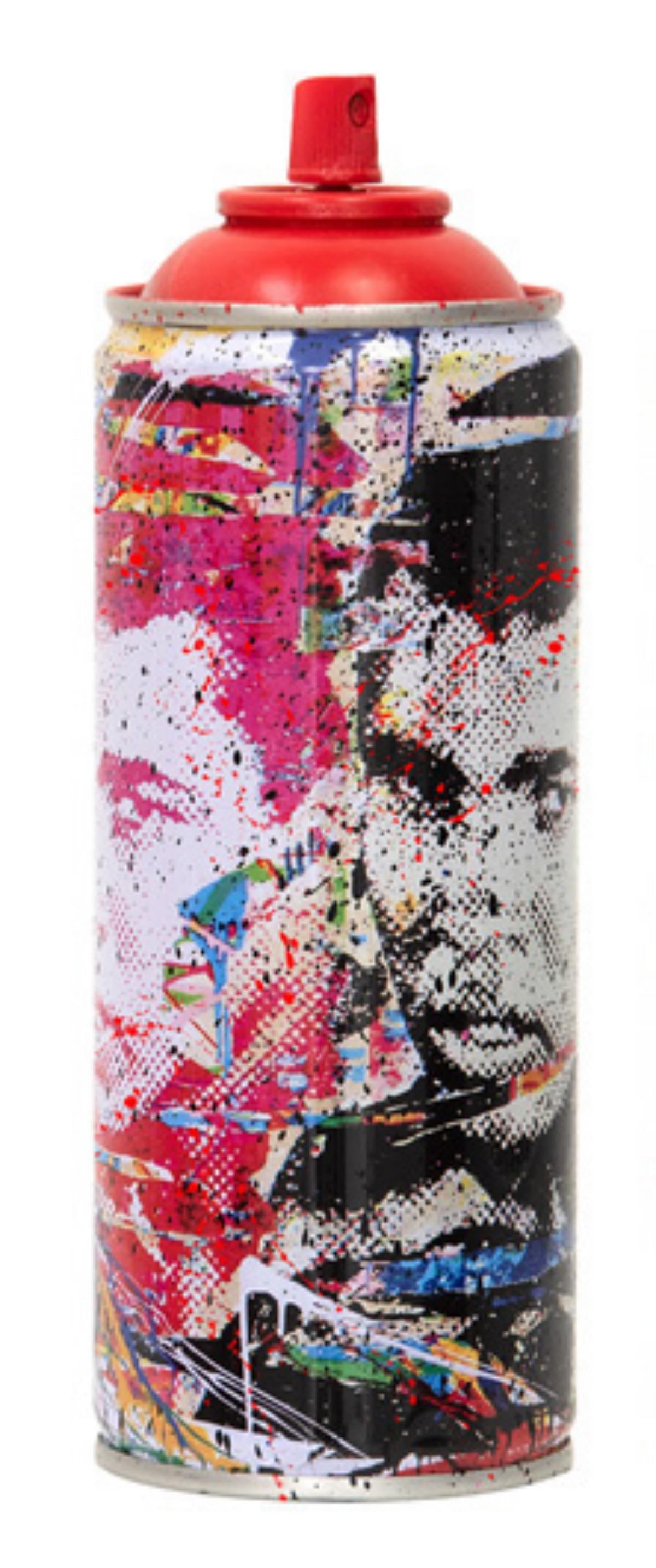 Mr. Brainwash- SPRAY CAN "CHAMP, 2020": Artist: Mr. Brainwash. Medium: SPRAY CAN. Title: CHAMP, 2020. Size: 7.5" x 2.5". Signature: Numbered and dated. Additional: Cans Include Case. Reference#: 14419.