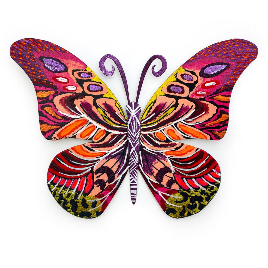 Patricia Govezensky- Original Painting on Cutout Steel "Butterfly": Artist: Patricia Govezensky. Medium: Original Painting on Cutout Steel. Title: Butterfly. Size: 8.5" x 12". Signature: Hand Signed by the artist. Certificate of Authenticity: From the publisher. Refer