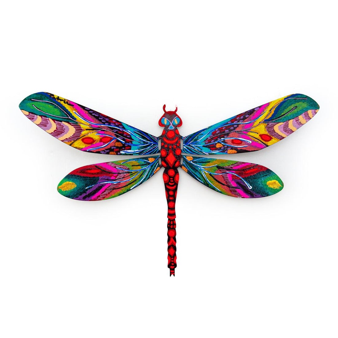 Patricia Govezensky- Original Painting on Cutout Steel "Dragonfly": Artist: Patricia Govezensky. Medium: Original Painting on Cutout Steel. Title: Dragonfly. Size: 7.5" x 12". Signature: Hand signed by the artist. Certificate of Authenticity: From the publisher. Refer