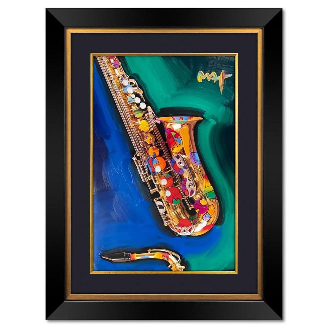 Peter Max, "Jazz" Framed One-of-a-Kind Acrylic Mixed Media (48.5" x 36.5"), Hand Signed with (1 of 3)