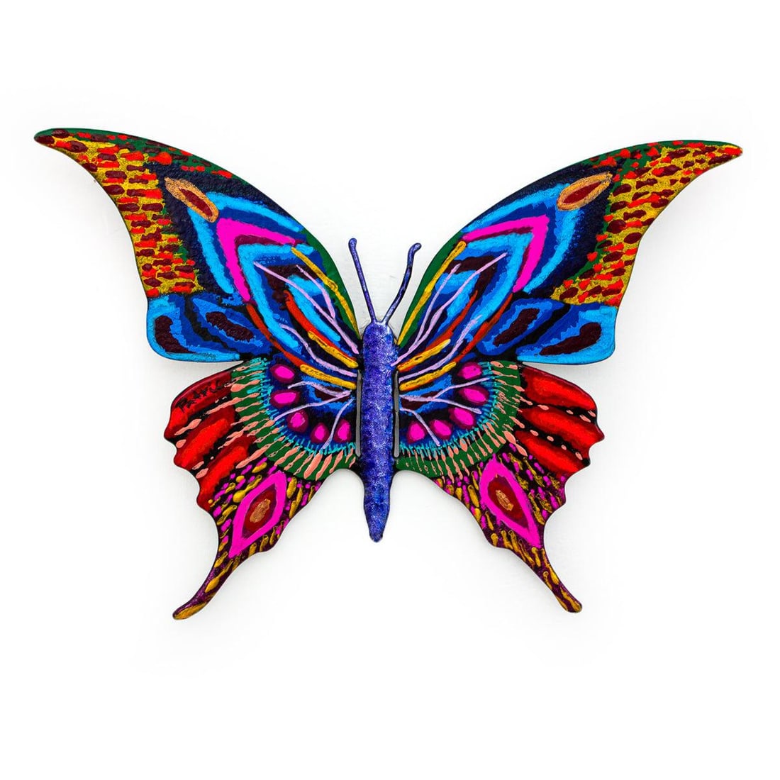 Patricia Govezensky- Original Painting on Cutout Steel "Butterfly": Artist: Patricia Govezensky. Medium: Original Painting on Cutout Steel. Title: Butterfly. Size: 5" x 8". Signature: Hand Signed by the artist. Certificate of Authenticity: From the publisher. Referenc