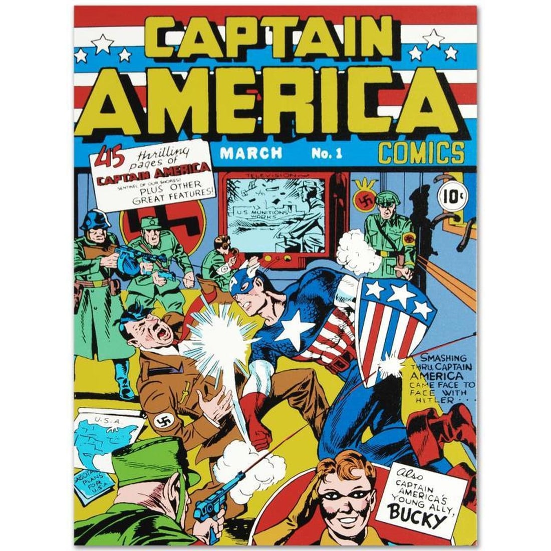Marvel Comics "Captain America Comics #1" Numbered Limited Edition Giclee on Canvas by Jack Kirby (1 of 1)