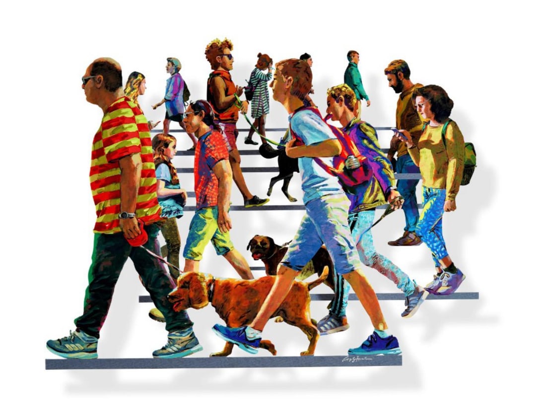 David Gerstein- Mixed Media Cutout Aluminum "Rothschild Avenue TLV 1": Artist: David Gerstein. Medium: Mixed Media Cutout Aluminum. Title: Rothschild Avenue TLV 1. Size: 54" x 41". Signature: Signed and numbered. Certificate of Authenticity: Is included. Additional: Edit