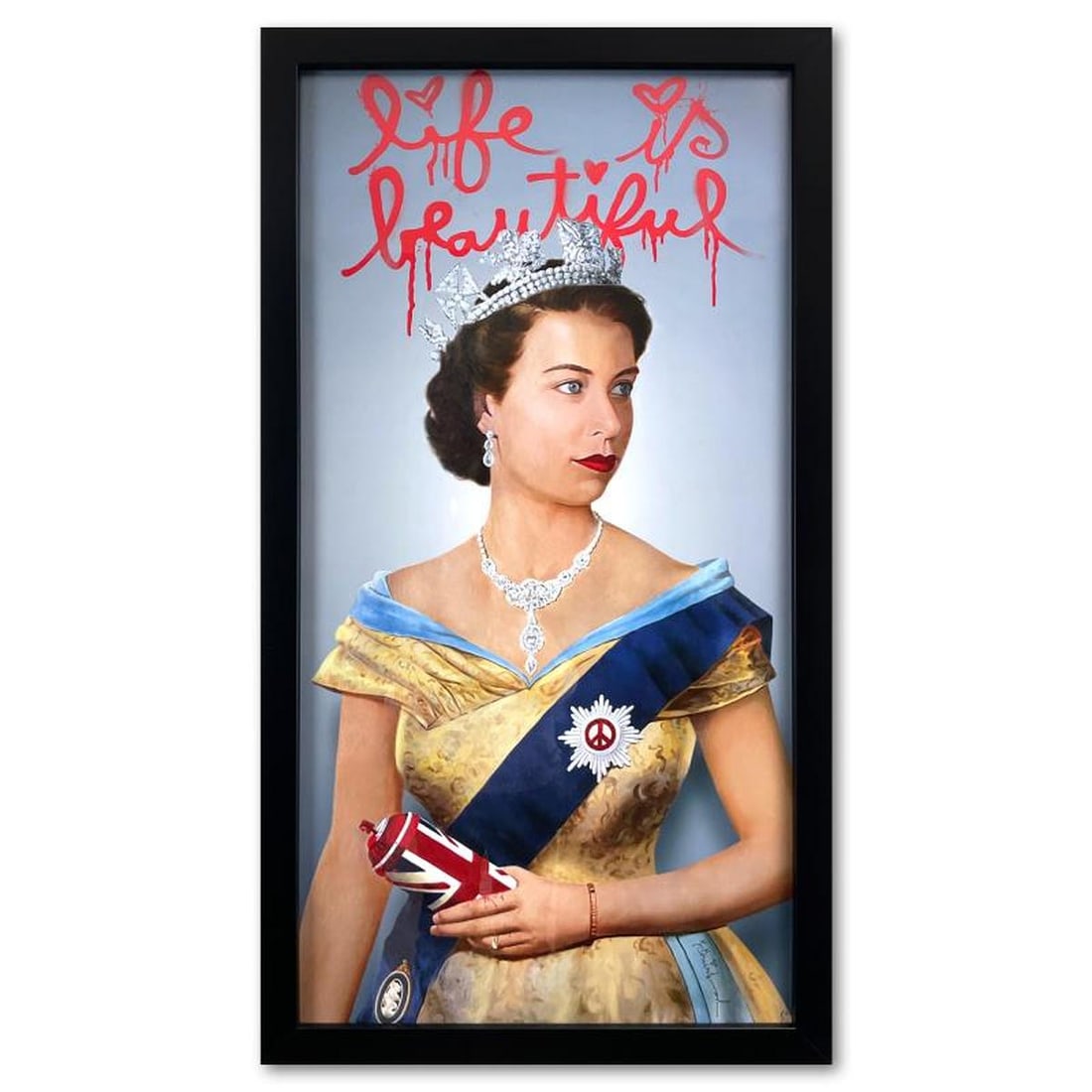 Mr. Brainwash, "Life is Beautiful" Custom Framed Plate Signed Offset Lithograph. (1 of 2)