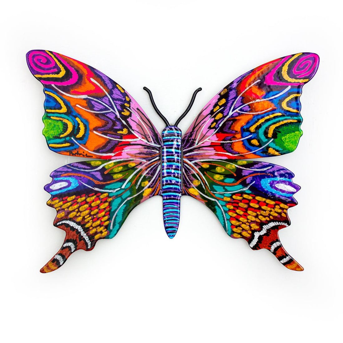 Patricia Govezensky- Original Painting on Cutout Steel "Butterfly ": Artist: Patricia Govezensky. Medium: Original Painting on Cutout Steel. Title: Butterfly . Size: 8.5" x 11.5". Signature: Hand Signed by the artist. Certificate of Authenticity: From the publisher. Re