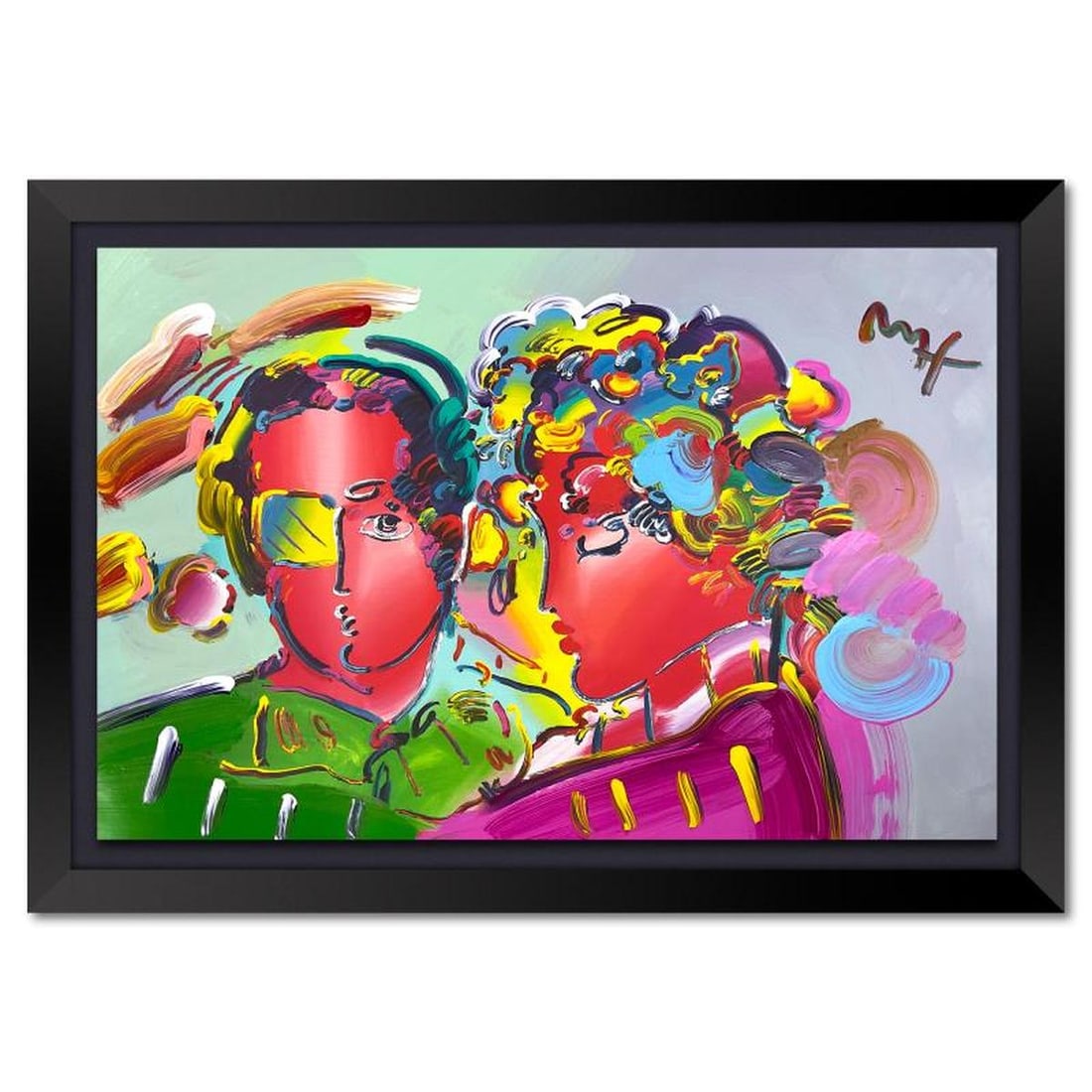 Peter Max, "Zero in Love" Framed One-of-a-Kind Acrylic Mixed Media (36.5" x 48.5"), Hand Signed with (1 of 2)