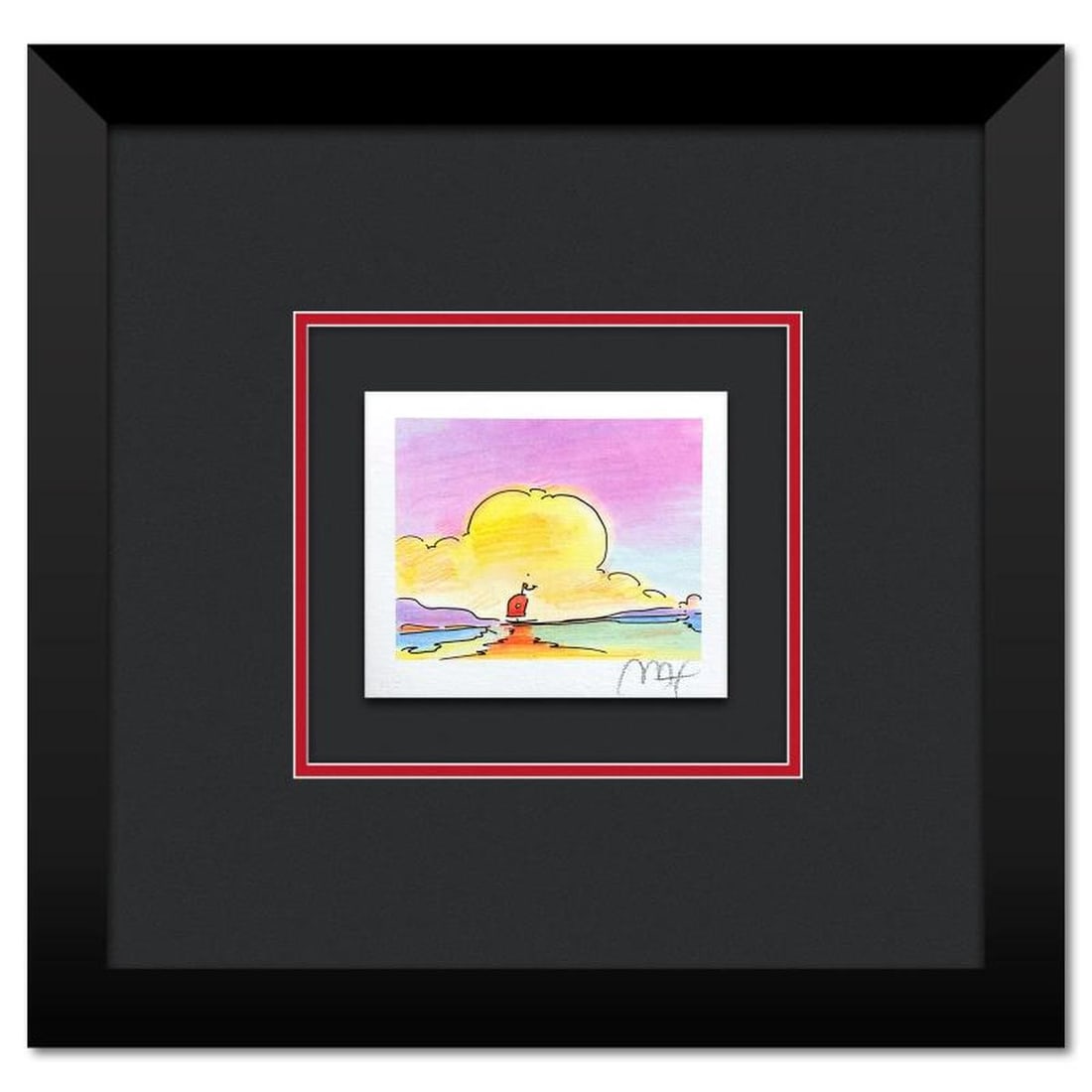 Peter Max, "Distant Sailboat" Framed Limited Edition Lithograph, Numbered and Hand Signed with (1 of 2)