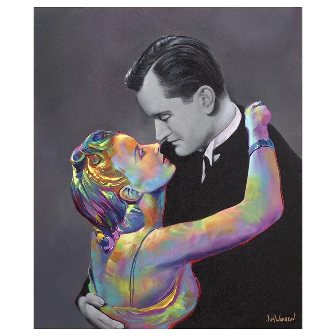 Jim Warren, "Opposites Attract" Hand Signed, Artist Embellished AP Limited Edition Giclee on Canvas (1 of 1)