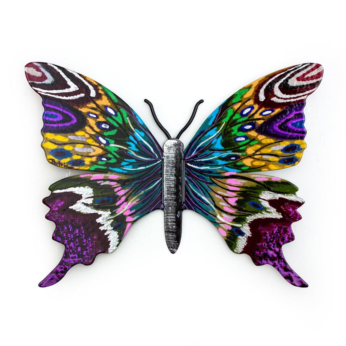 Patricia Govezensky- Original Painting on Cutout Steel "Butterfly ": Artist: Patricia Govezensky. Medium: Original Painting on Cutout Steel. Title: Butterfly . Size: 8.5" x 11.5". Signature: Hand Signed by the artist. Certificate of Authenticity: From the publisher. Re
