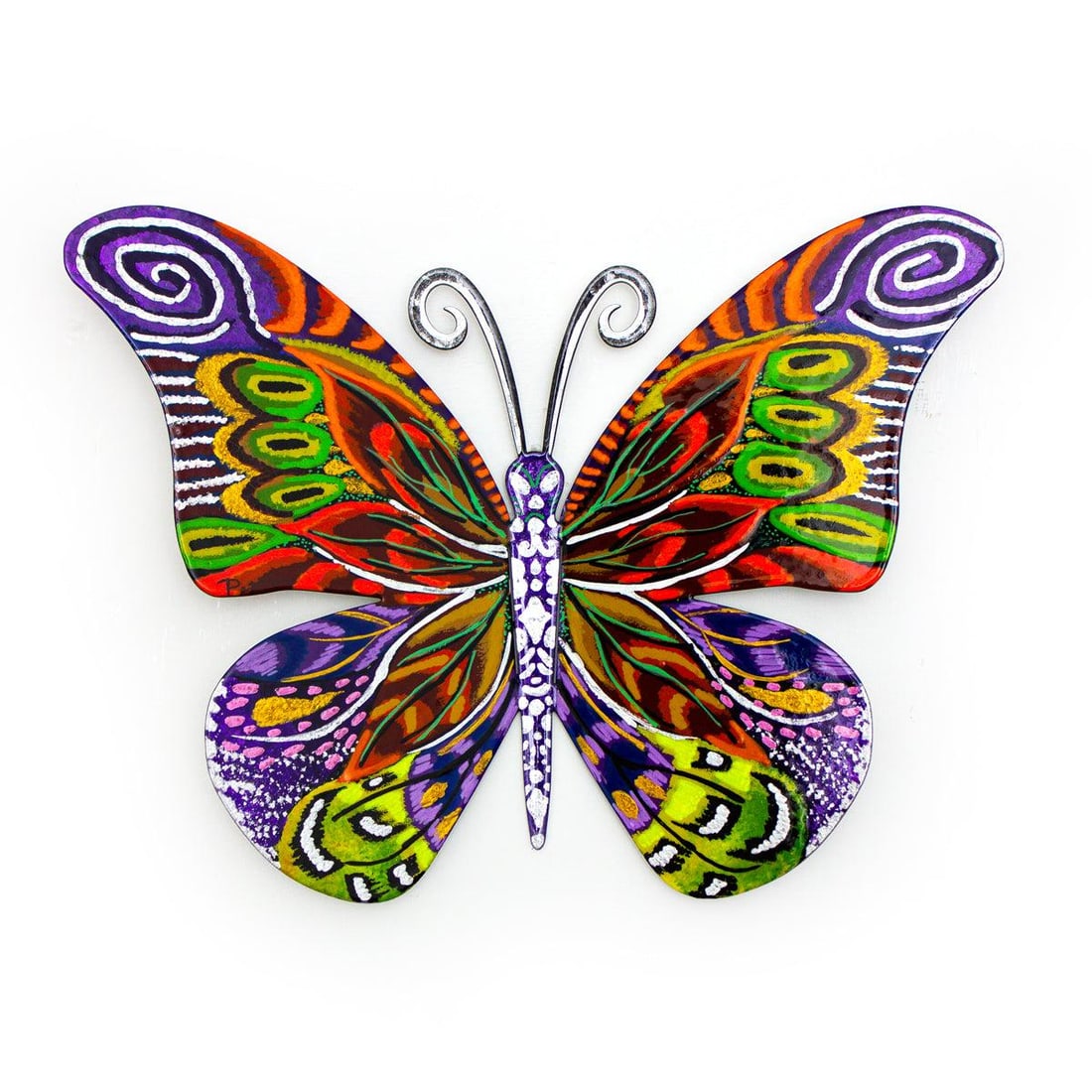 Patricia Govezensky- Original Painting on Cutout Steel "Butterfly ": Artist: Patricia Govezensky. Medium: Original Painting on Cutout Steel. Title: Butterfly . Size: 8.5" x 12". Signature: Hand Signed by the artist. Certificate of Authenticity: From the publisher. Refe