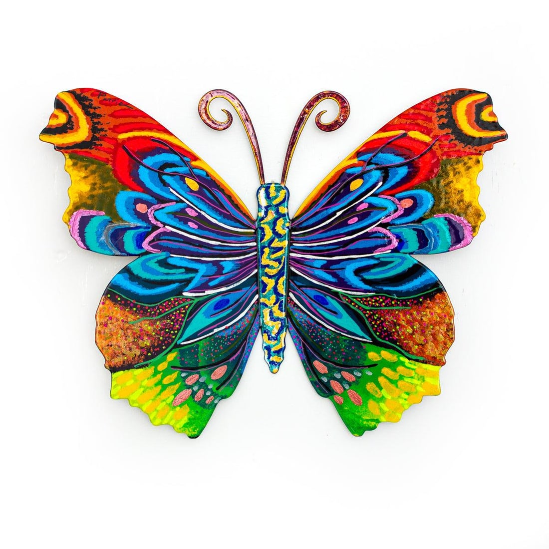 Patricia Govezensky- Original Painting on Cutout Steel "Butterfly ": Artist: Patricia Govezensky. Medium: Original Painting on Cutout Steel. Title: Butterfly . Size: 9" x 12". Signature: Hand Signed by the artist. Certificate of Authenticity: From the publisher. Refere