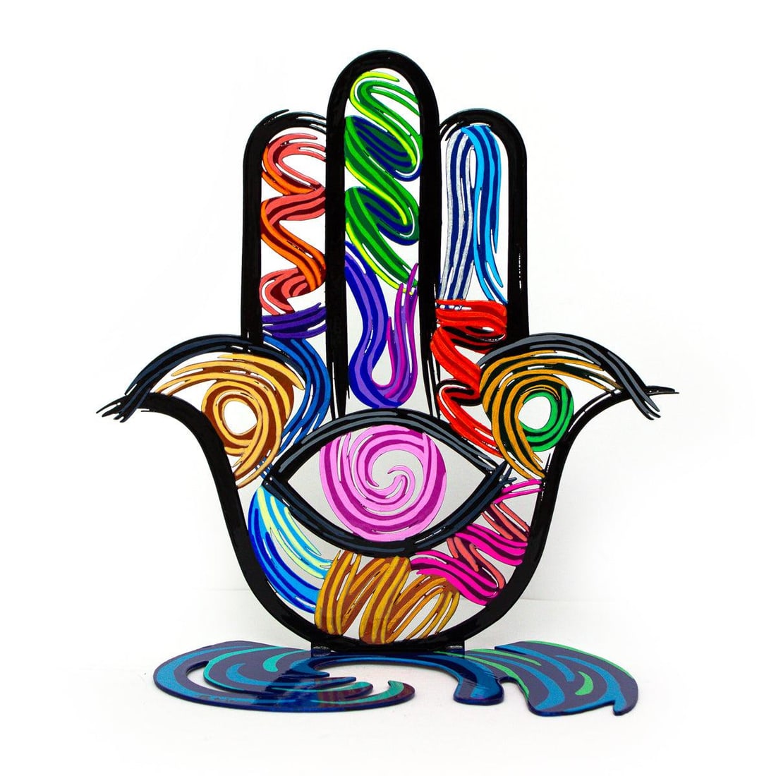 Patricia Govezensky- Original Free Standing Sculpture "Hamsa": Artist: Patricia Govezensky. Medium: Original Free Standing Sculpture. Title: Hamsa. Size: 12" x 12". Signature: Hand Signed by the artist. Certificate of Authenticity: From the publisher. Reference#: