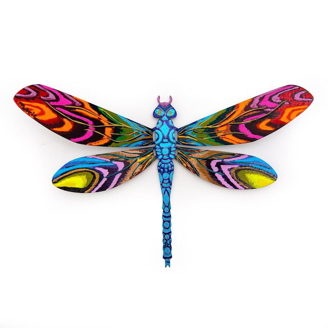 Patricia Govezensky- Original Painting on Cutout Steel "Dragonfly": Artist: Patricia Govezensky. Medium: Original Painting on Cutout Steel. Title: Dragonfly. Size: 7.5" x 12". Signature: Hand signed by the artist. Certificate of Authenticity: From the publisher. Refer