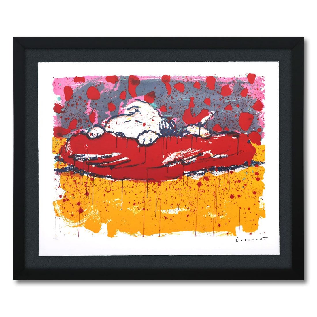 Tom Everhart- Hand Pulled Original Lithograph "Pig Out" (1 of 2)