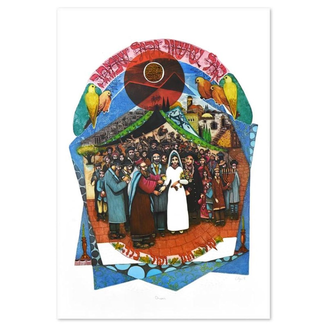 Amram Ebgi, "Chupa" Limited Edition Lithograph, Numbered and Hand Signed with Letter of (1 of 2)