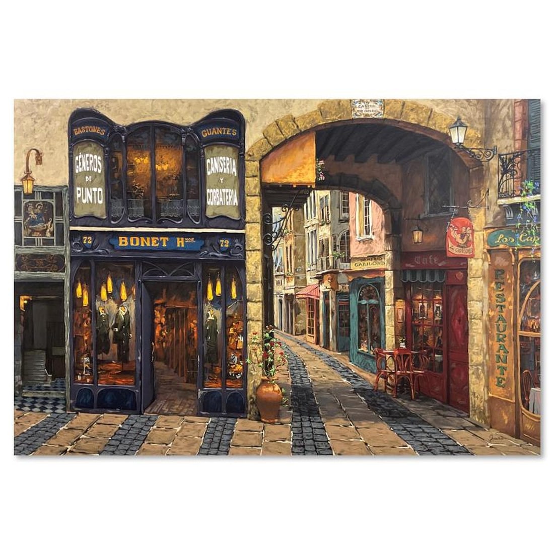 Viktor Shvaiko, "Carrer De Catelonia" Hand Embellished Limited Edition Printer's Proof on Canvas (1 of 2)