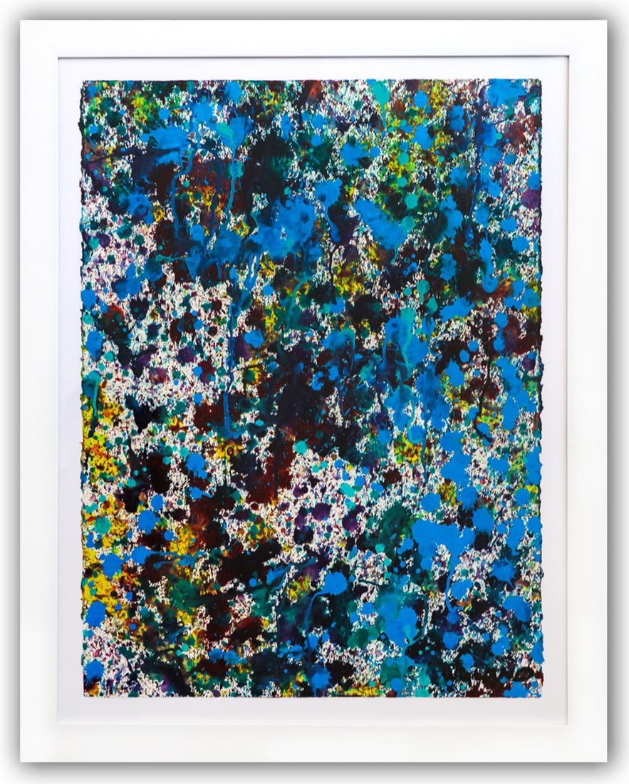 Wyland- Original Watercolor Painting on Deckle Edge Paper "Abstract Drip" (1 of 3)